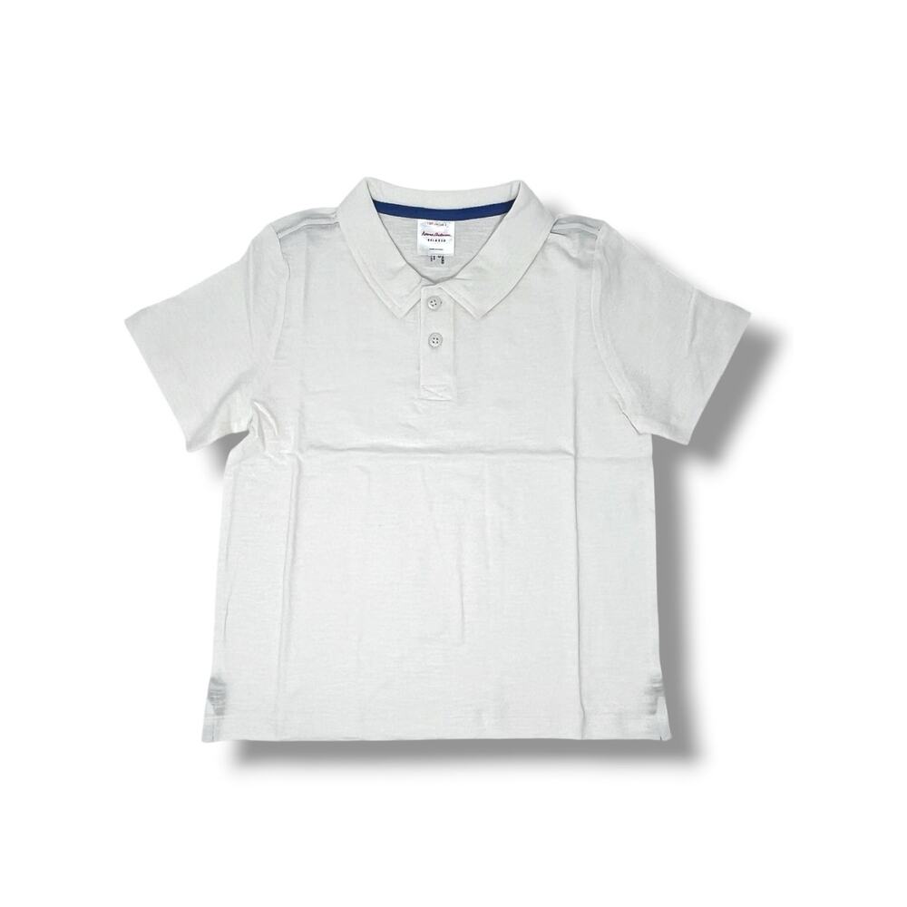 Hanna Andersson Relaxed Fit Slub Jersey Polo Shirt. Size 4 (Size) White NWT NIB